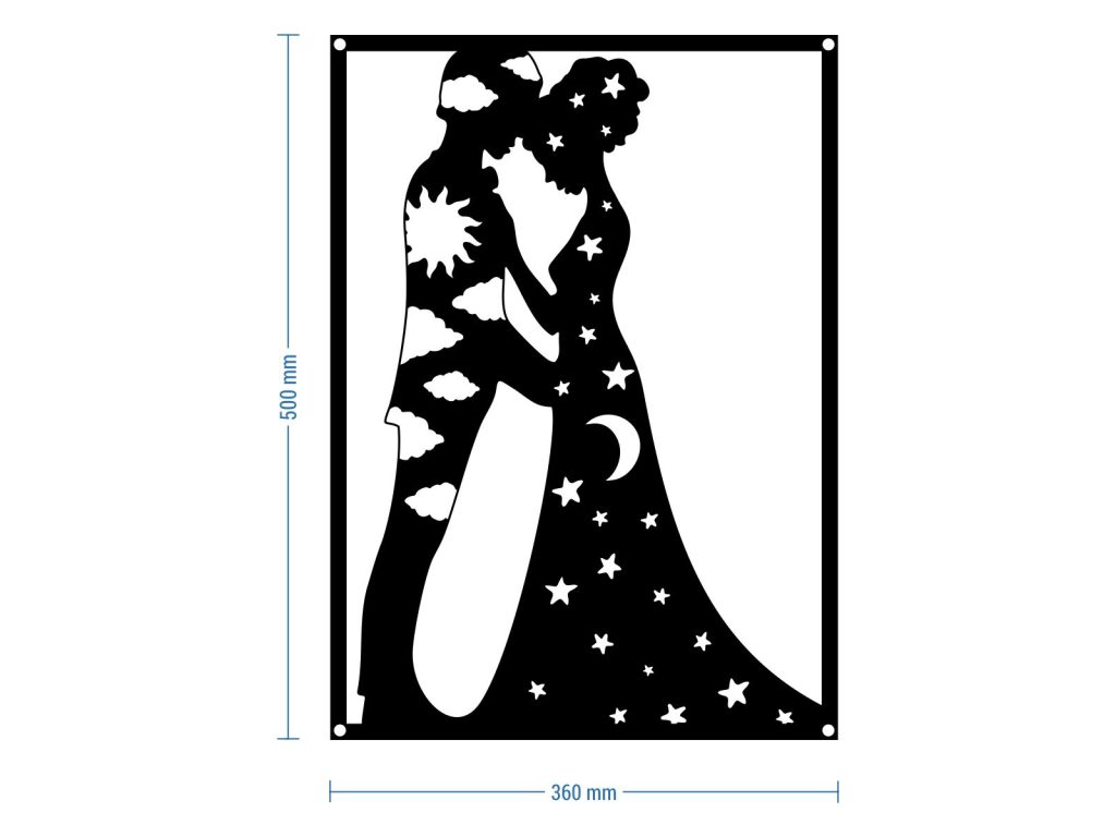 Dekoracja ścienna metalowa Dzień i noc 50 cm - obrazek 2