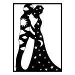 Dekoracja ścienna metalowa Dzień i noc 70 cm