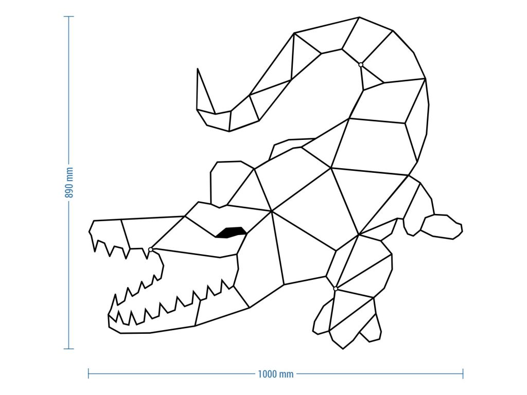 Dekoracja ścienna metalowa Krokodyl 100 cm - obrazek 2