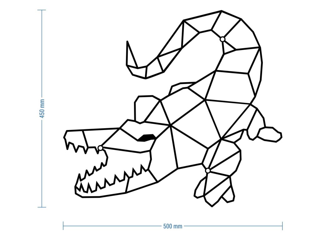 Dekoracja ścienna metalowa Krokodyl 50 cm - obrazek 2