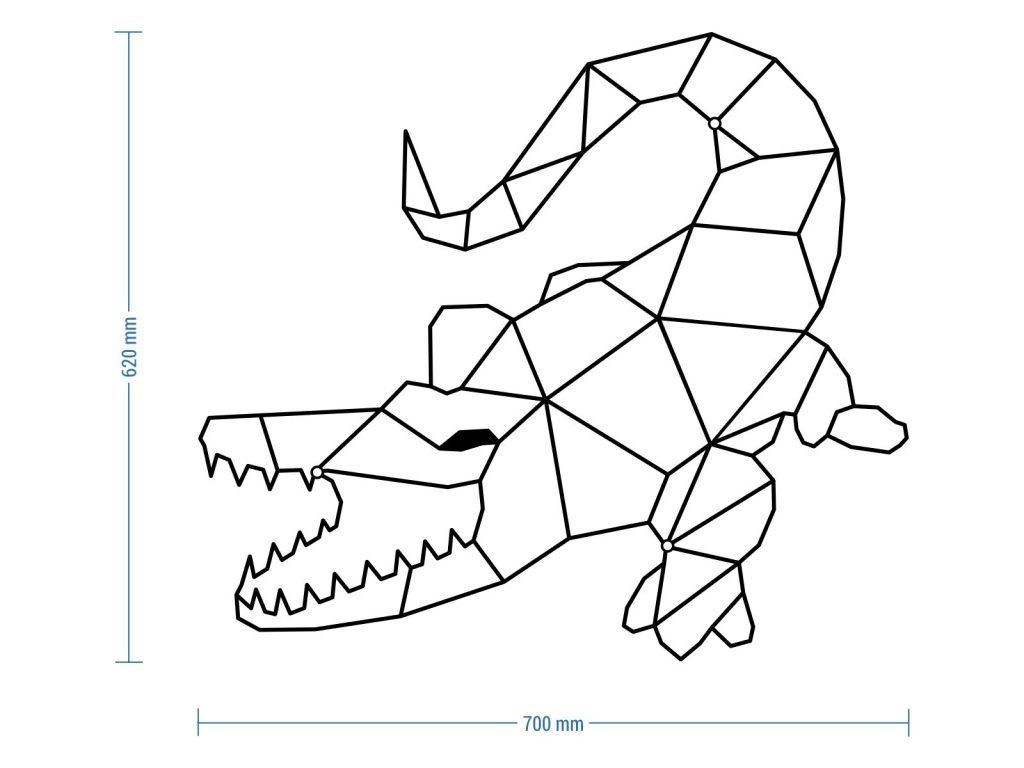 Dekoracja ścienna metalowa Krokodyl 70 cm - obrazek 2