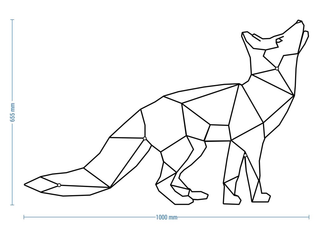 Dekoracja ścienna metalowa Lis 100 cm - obrazek 2