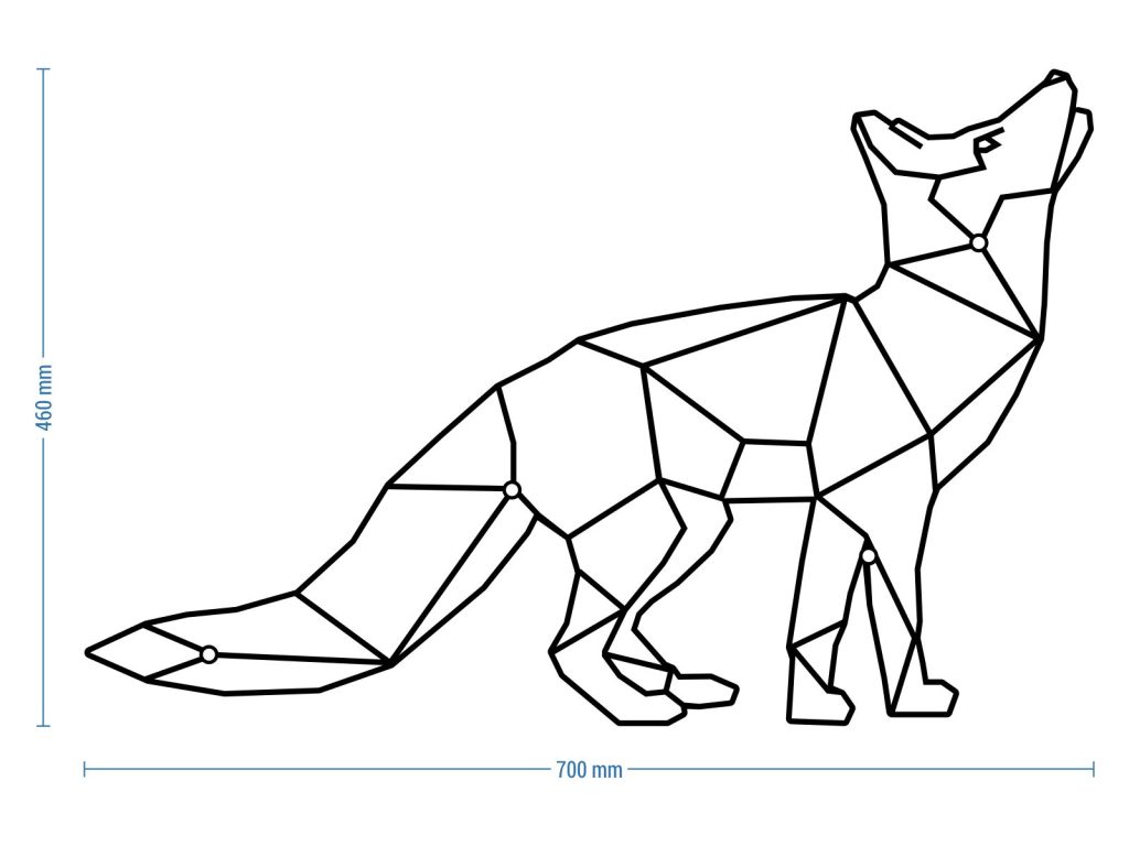 Dekoracja ścienna metalowa Lis 70 cm - obrazek 3
