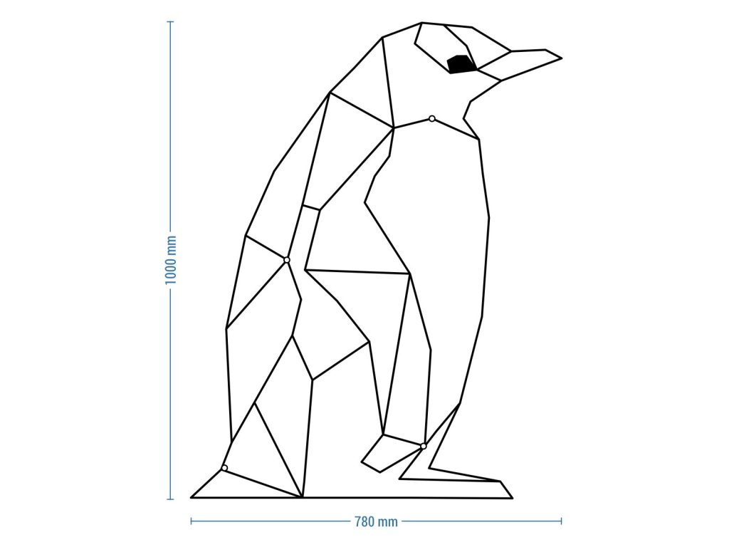 Dekoracja ścienna metalowa Pingwin 100 cm - obrazek 2