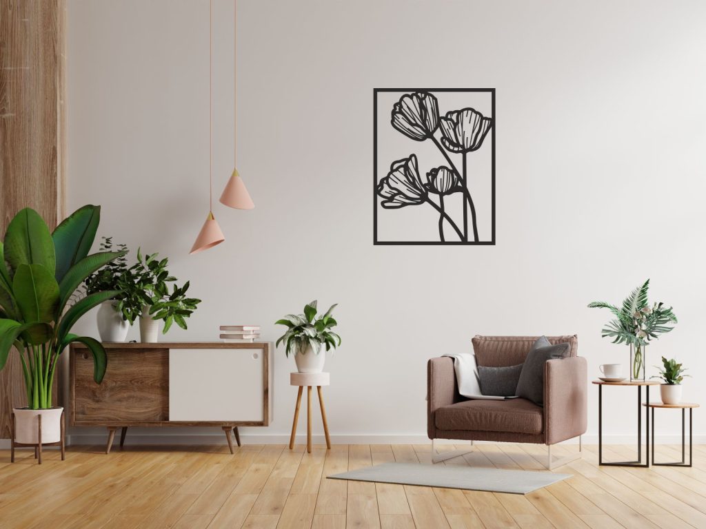 Dekoracja ścienna metalowa Kwiaty 70 cm - obrazek 3