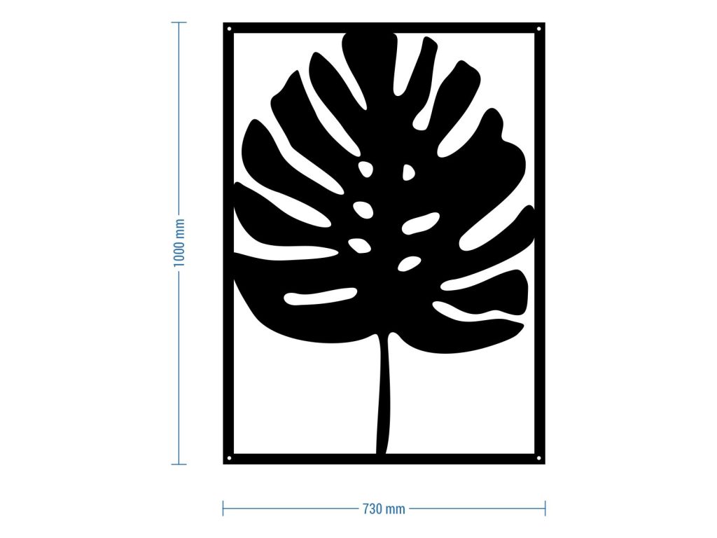 Dekoracja ścienna metalowa Monstera 100 cm - obrazek 2