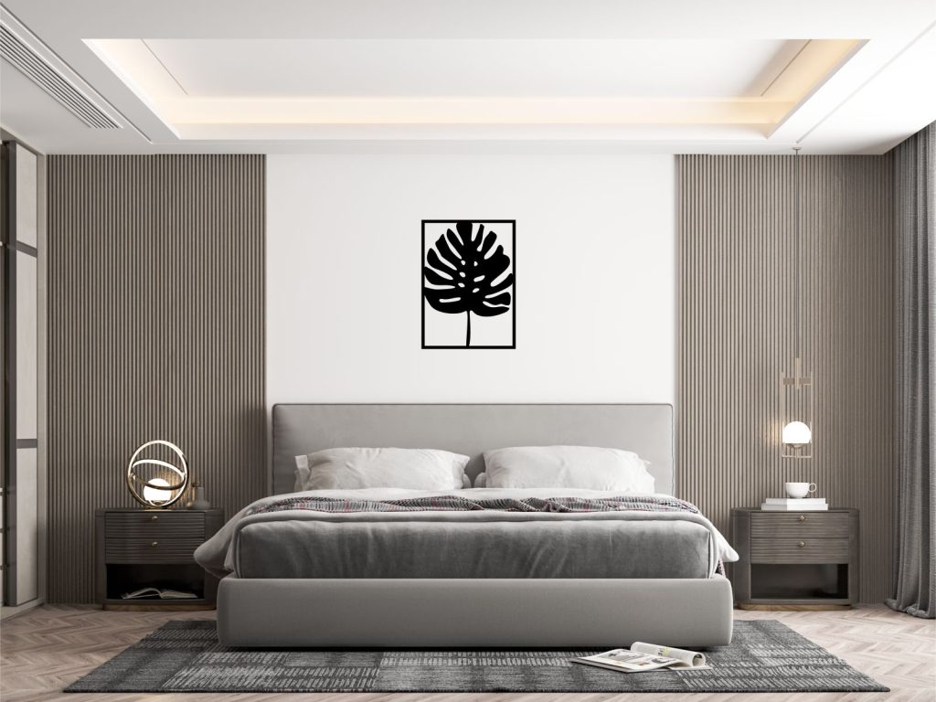 Dekoracja ścienna metalowa Monstera 50 cm - obrazek 4