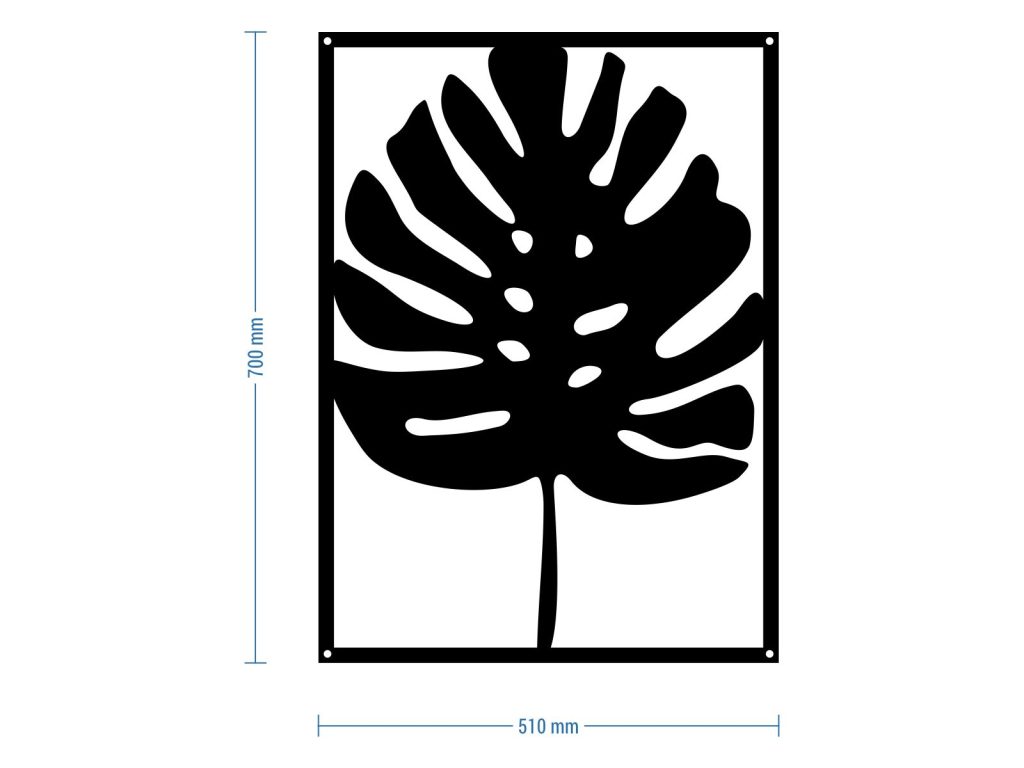 Dekoracja ścienna metalowa Monstera 70 cm - obrazek 2