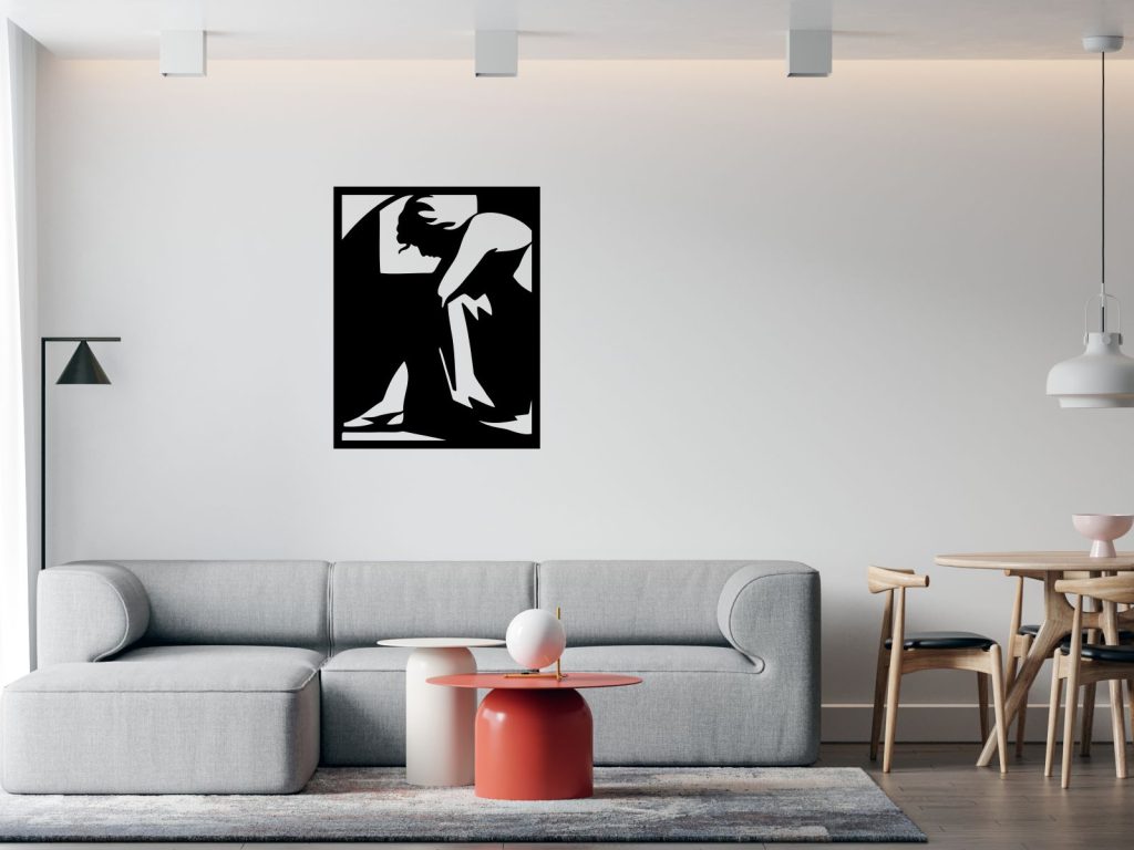 Dekoracja ścienna metalowa Dziewczyna 100 cm - obrazek 3