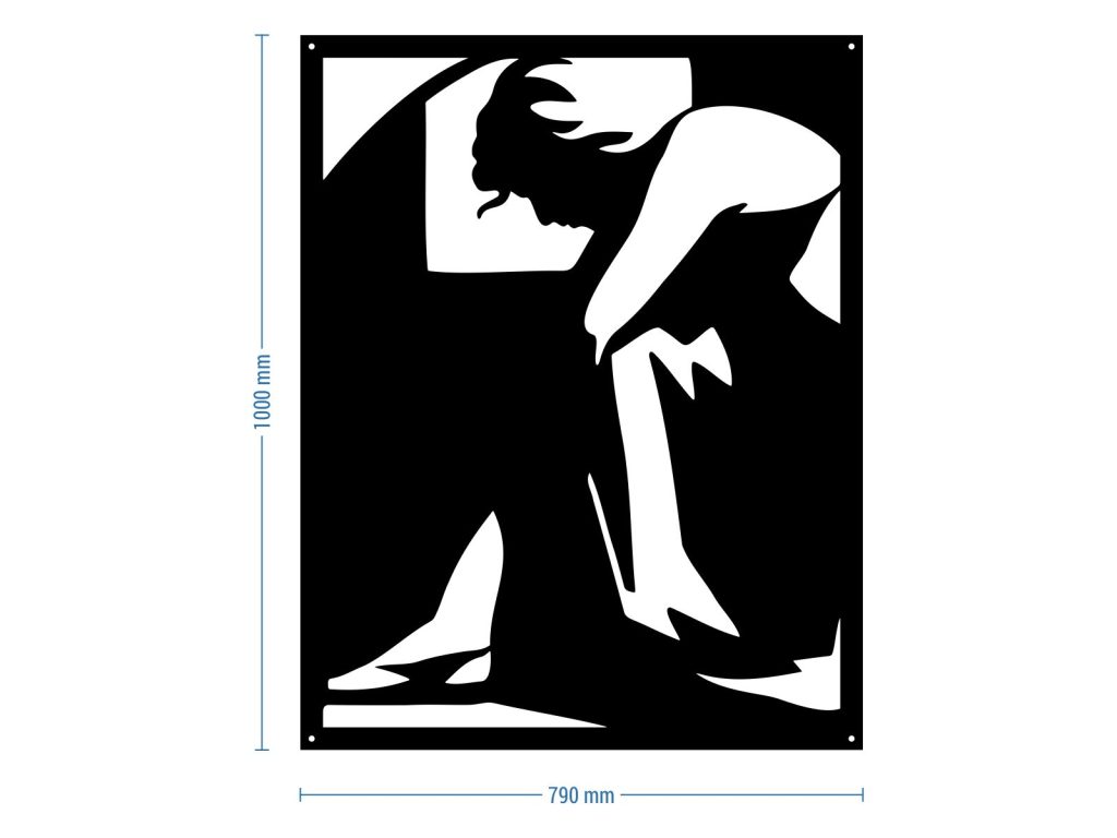 Dekoracja ścienna metalowa Dziewczyna 100 cm - obrazek 2