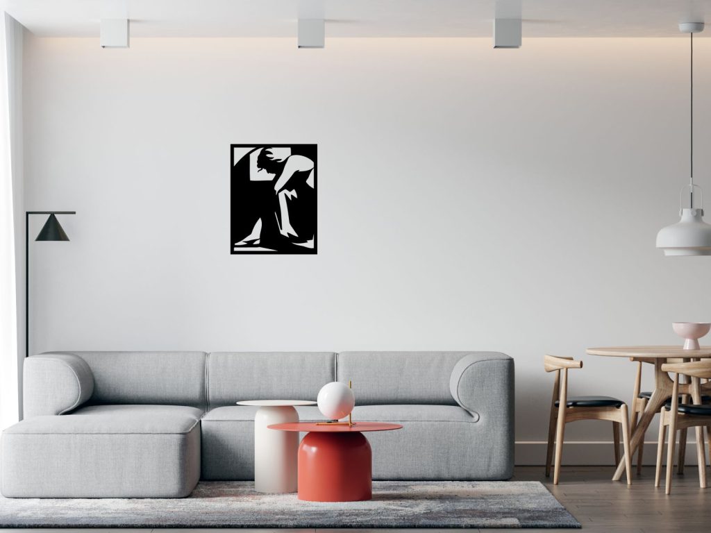 Dekoracja ścienna metalowa Dziewczyna 50 cm - obrazek 3