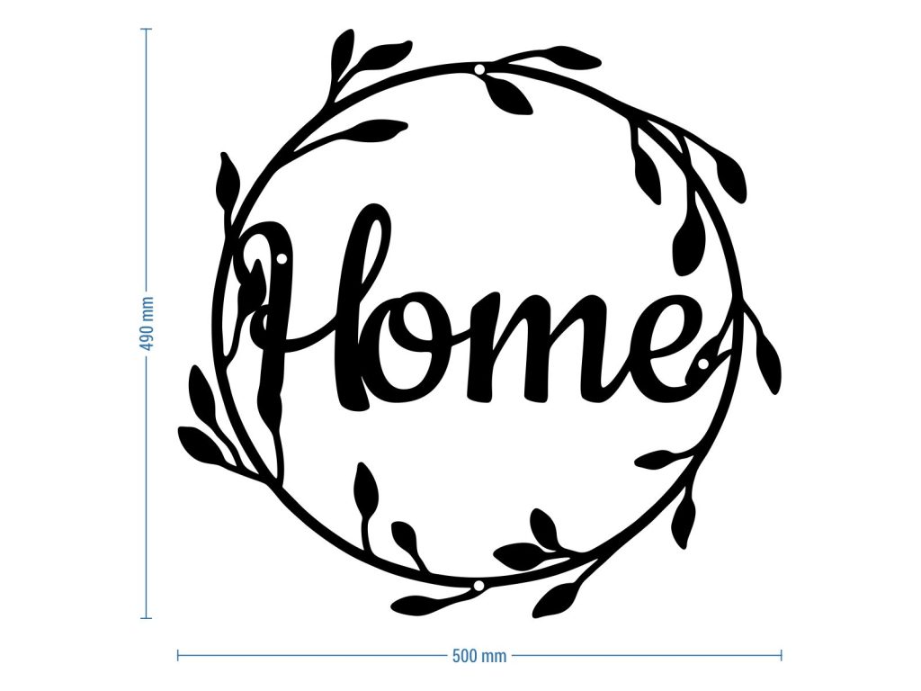 Dekoracja metalowa ścienna Home 50 cm - obrazek 2