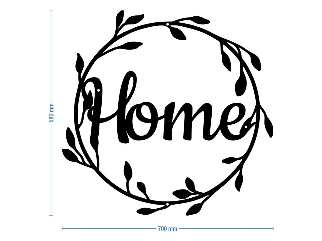 Dekoracja metalowa ścienna Home 70 cm - obrazek 2