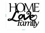 Dekoracja ścienna metalowa Home Love Family 100 cm - obrazek 3