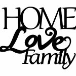 Dekoracja ścienna metalowa Home Love Family 50 cm