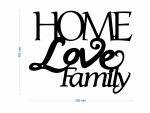 Dekoracja ścienna metalowa Home Love Family 50 cm - obrazek 3