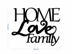 Dekoracja ścienna metalowa Home Love Family 70 cm - obrazek 3