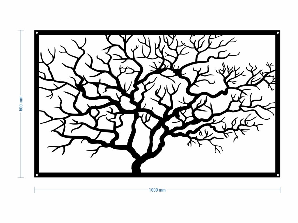 Dekoracja ścienna metalowa Drzewo 100 cm - obrazek 3