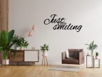Napis metalowy ścienny Just keep smiling 100 cm - obrazek 2