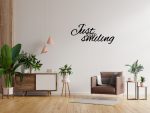 Napis metalowy ścienny Just keep smiling 70 cm - obrazek 2