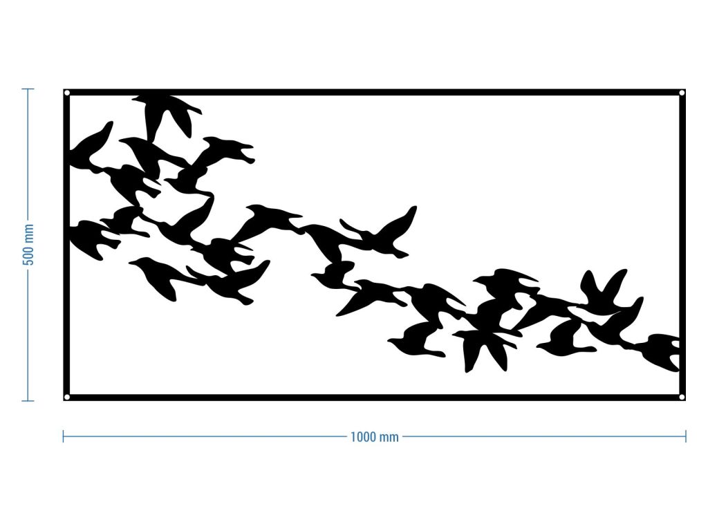 Dekoracja ścienna metalowa Ptaki 100 cm - obrazek 2