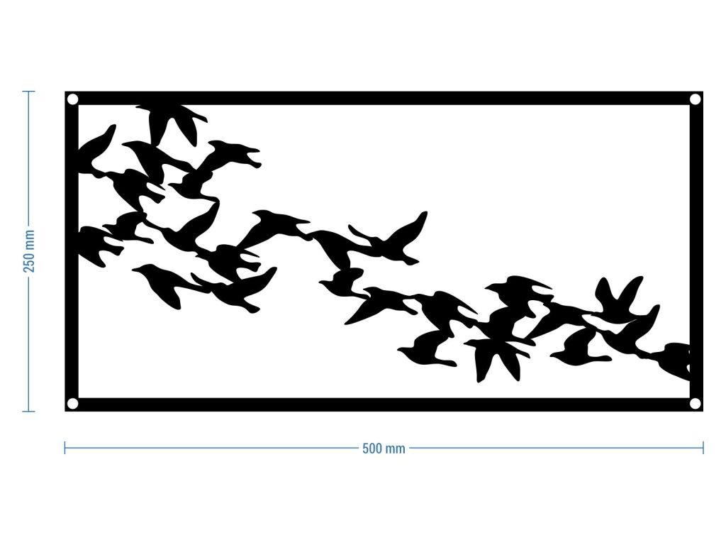 Dekoracja ścienna metalowa Ptaki 50 cm - obrazek 2