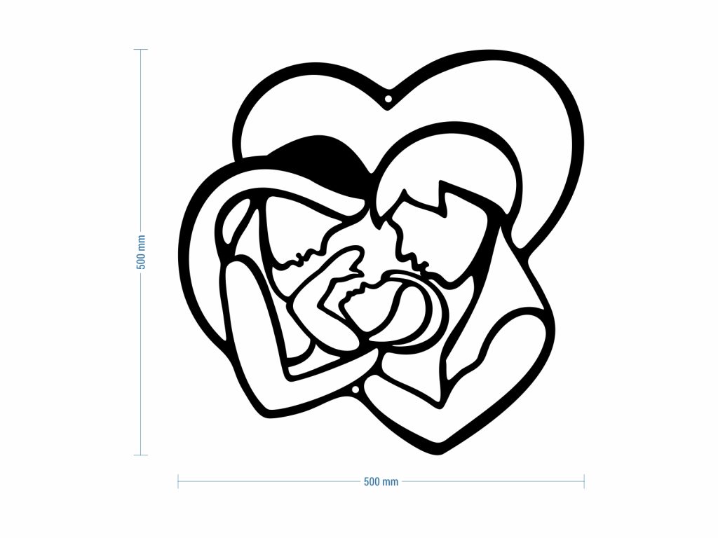 Dekoracja ścienna metalowa Święta Rodzina 50 cm - obrazek 3