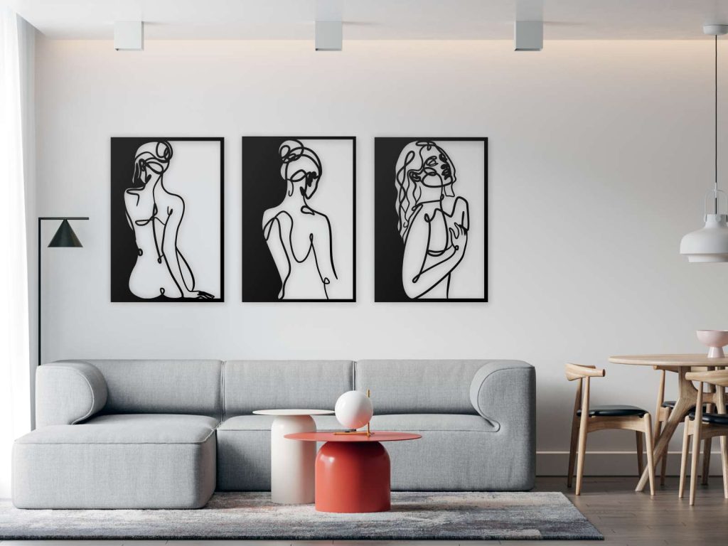 Obraz metalowy Kobieta z linii III 70 cm - obrazek 3