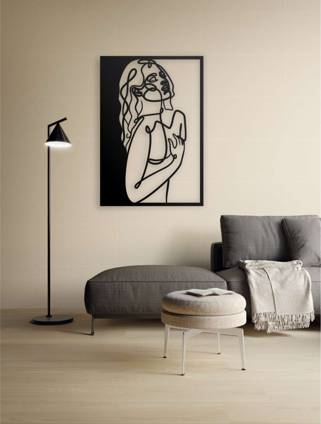 Obraz metalowy Kobieta z linii II 100 cm - obrazek 2