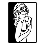 Obraz metalowy Kobieta z linii II 50 cm