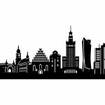 Panorama Miasto Warszawa Dekoracja Ścienna