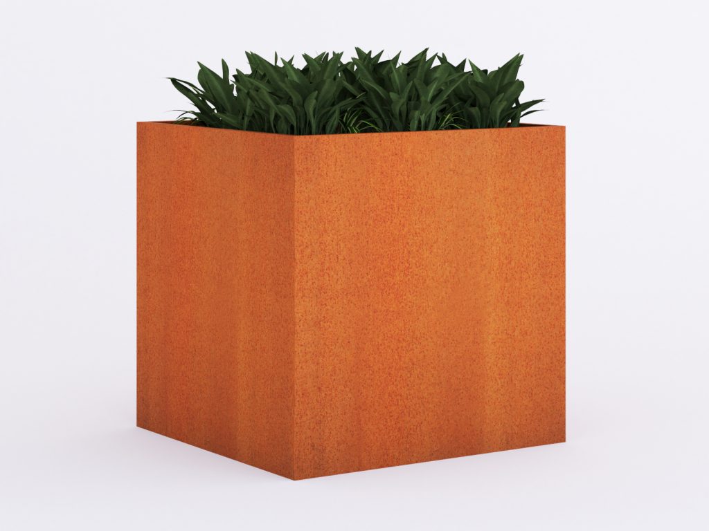 Donica ogrodowa metalowa Corten 120x120x120 cm - obrazek 2