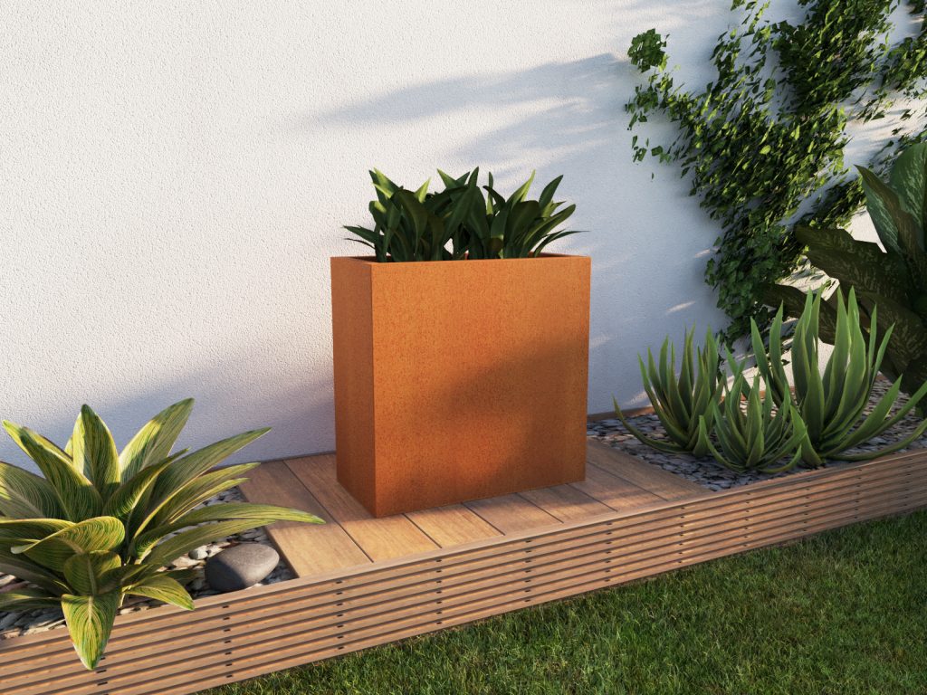 Donica ogrodowa metalowa Corten 30x60x60 cm - obrazek 3