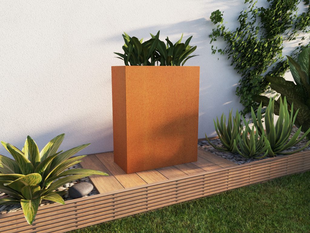 Donica ogrodowa metalowa Corten 30x60x75 cm - obrazek 3