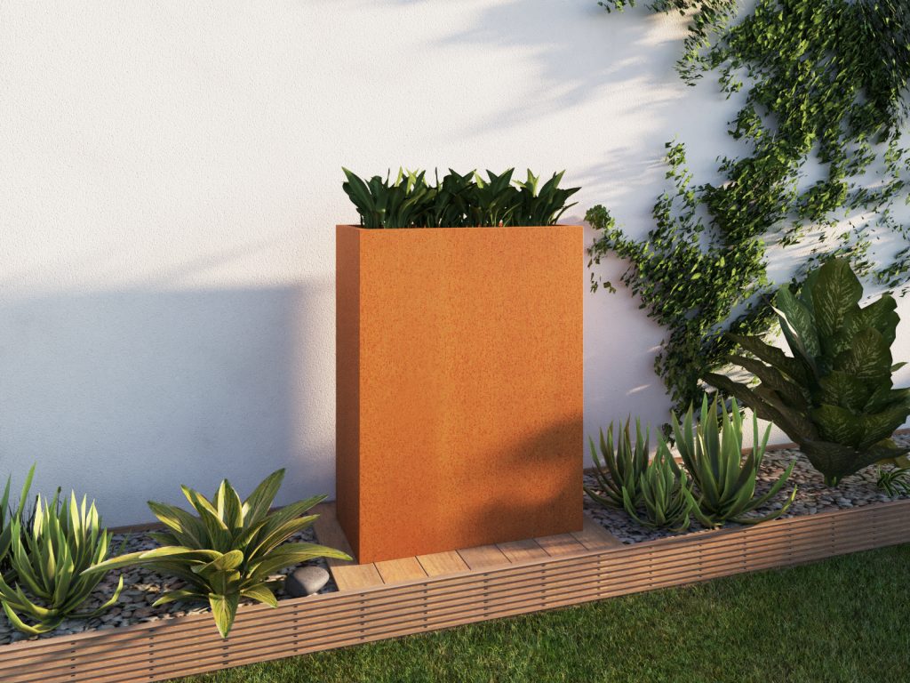 Donica ogrodowa metalowa Corten 45x90x120 cm - obrazek 3