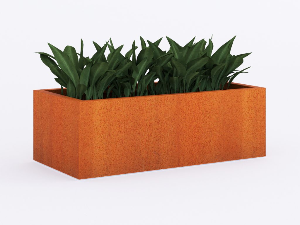 Donica ogrodowa metalowa Corten 45x90x30 cm - obrazek 2