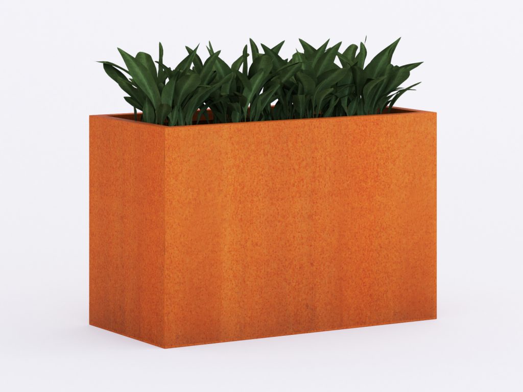Donica ogrodowa metalowa Corten 45x90x60 cm - obrazek 2