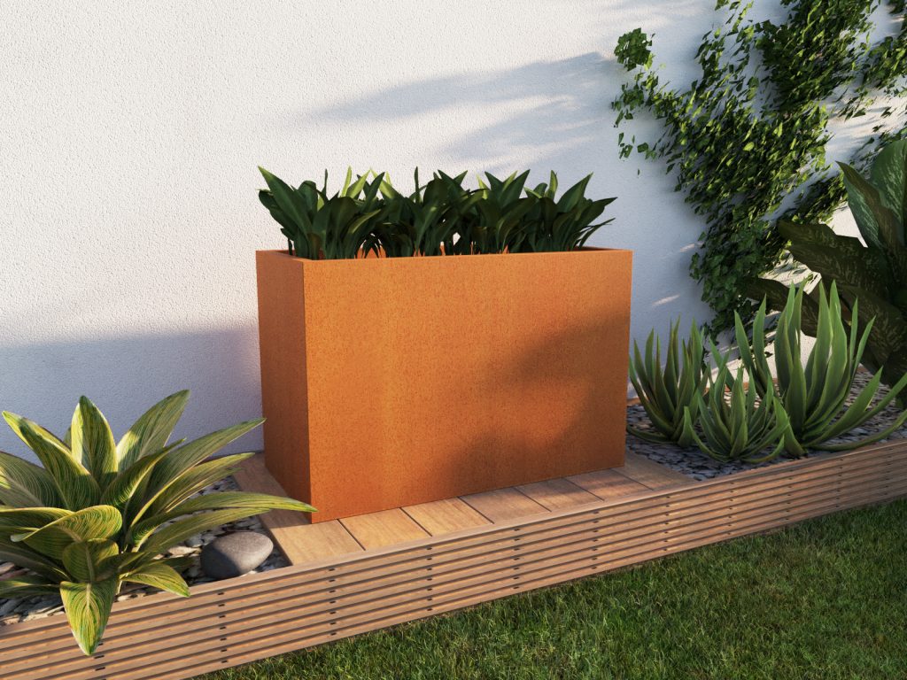 Donica ogrodowa metalowa Corten 45x90x60 cm - obrazek 3
