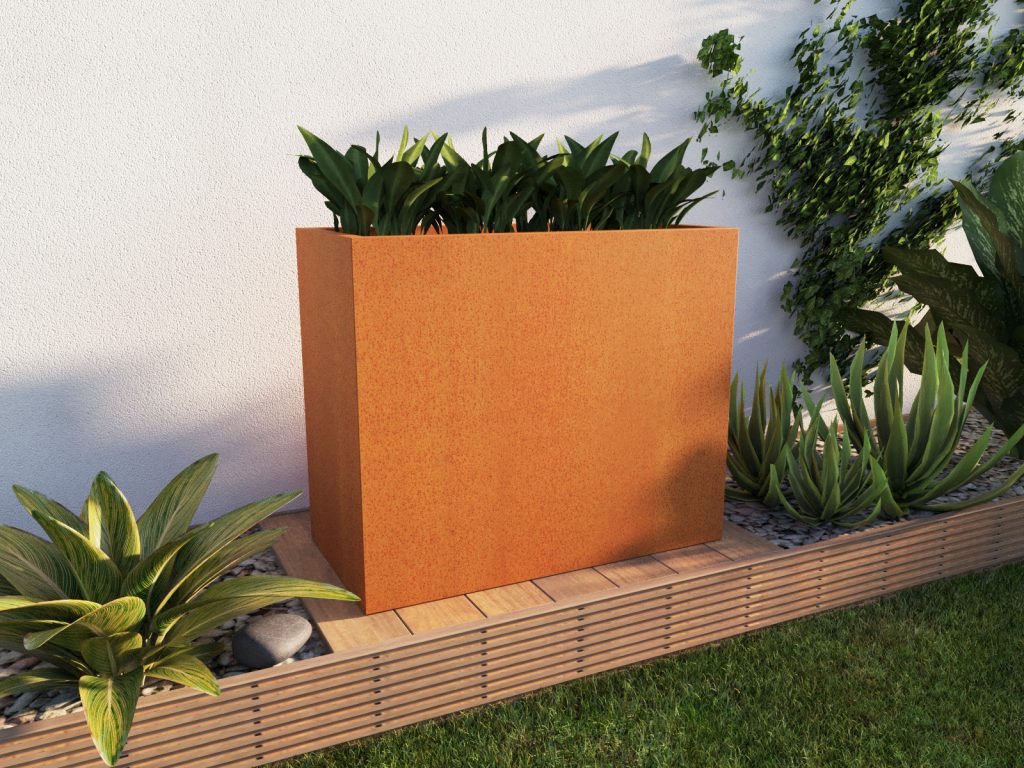 Donica ogrodowa metalowa Corten 45x90x75 cm - obrazek 3