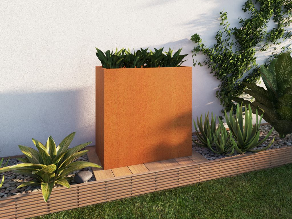 Donica ogrodowa metalowa Corten 45x90x90 cm - obrazek 3