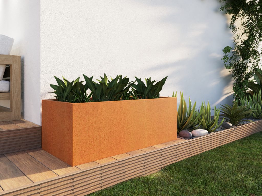 Donica ogrodowa metalowa Corten 60x120x45 cm - obrazek 3