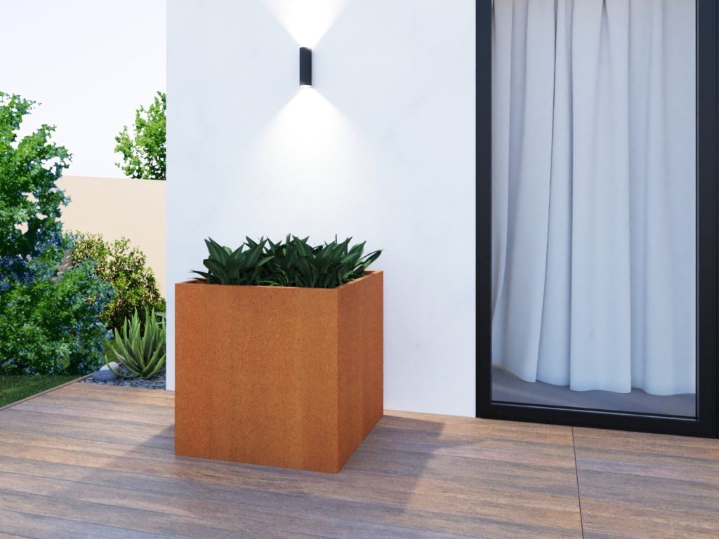 Donica ogrodowa metalowa Corten 90x90x90 cm - obrazek 3