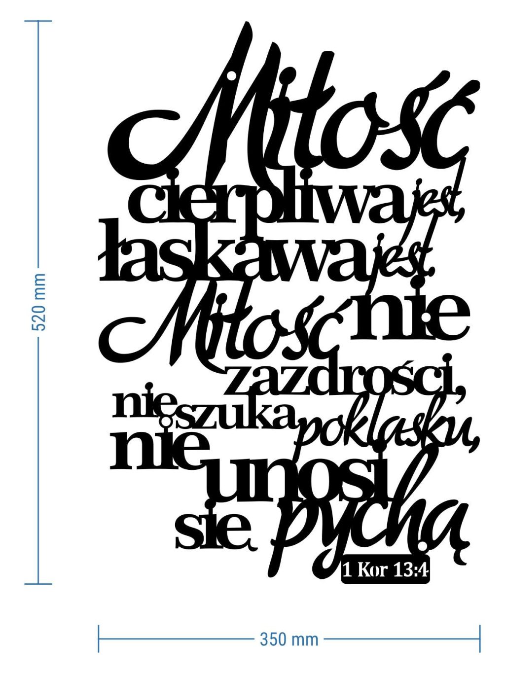 Dekoracja metalowa napis na ścianę Sentencja KNS021 50 cm - obrazek 6