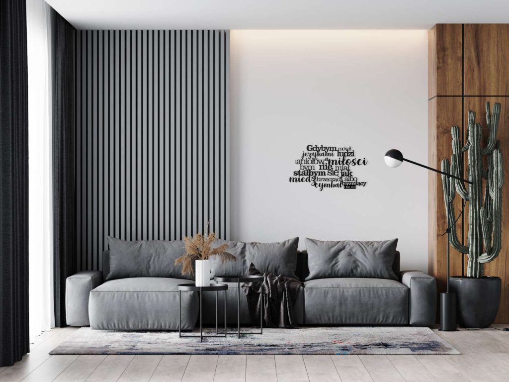 Dekoracja metalowa napis na ścianę Psalm II 60 cm - obrazek 2