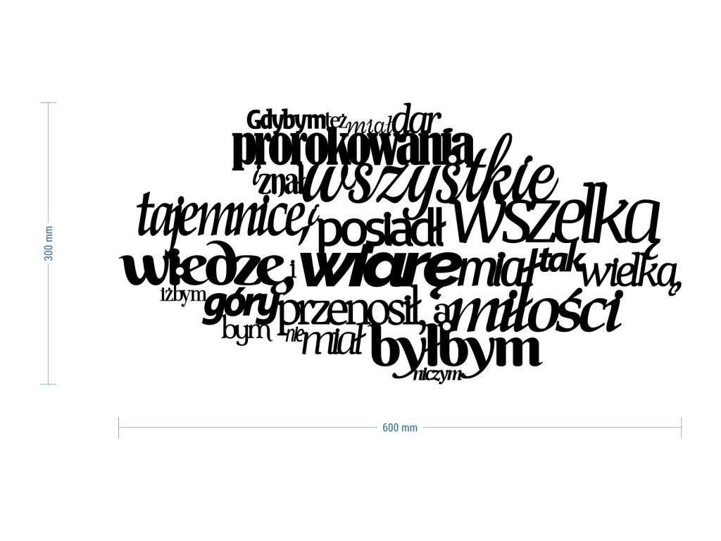 Dekoracja metalowa napis na ścianę Hymn 60 cm - obrazek 3