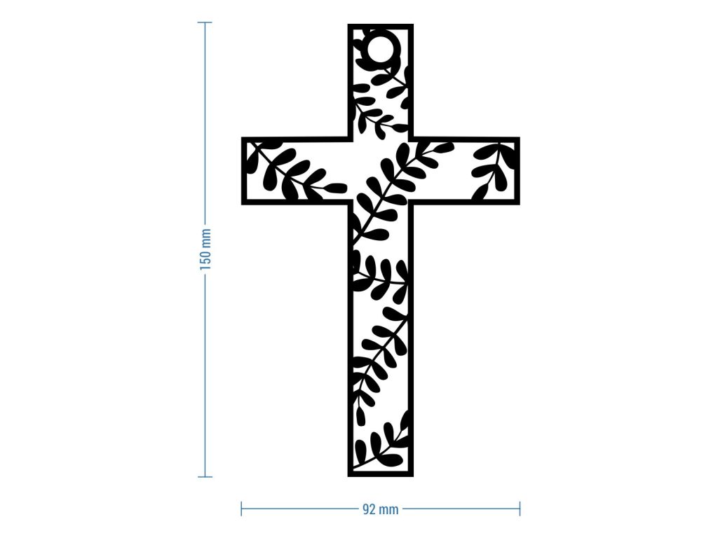 Krzyż metalowy KNS029 15 cm - obrazek 3