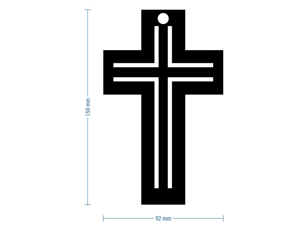 Krzyż metalowy KNS030 15 cm - obrazek 2