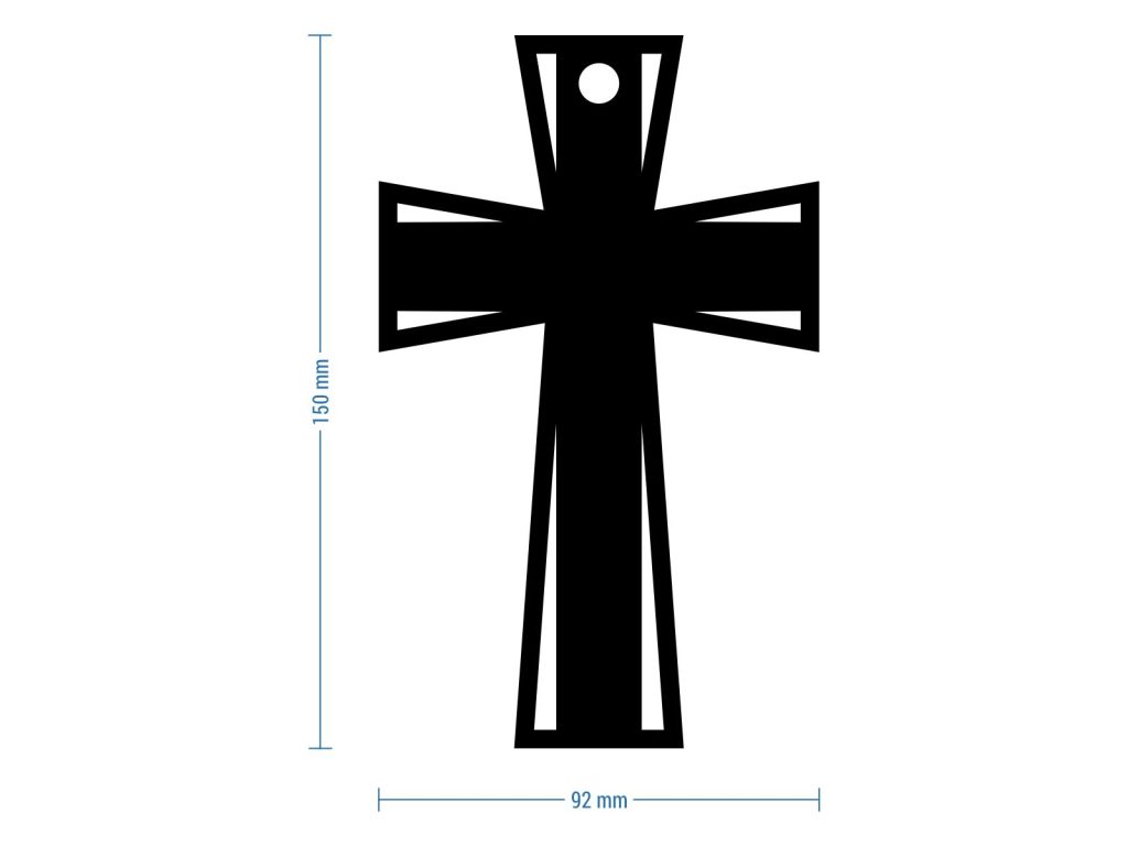 Krzyż metalowy KNS032 15 cm - obrazek 2