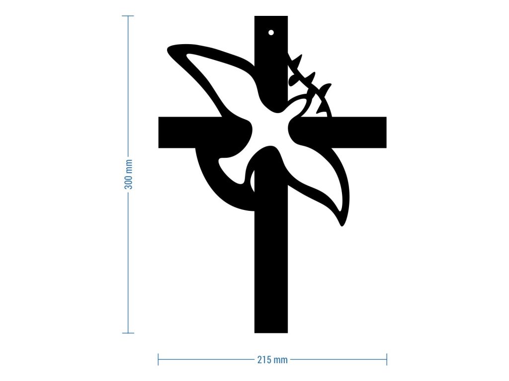 Krzyż metalowy KNS036 30 cm - obrazek 2