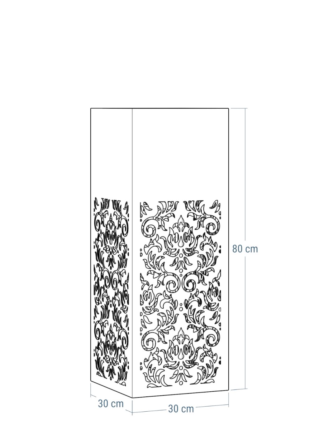 Kwietnik metalowy AŻUROWY A02 30x30x80 - obrazek 3